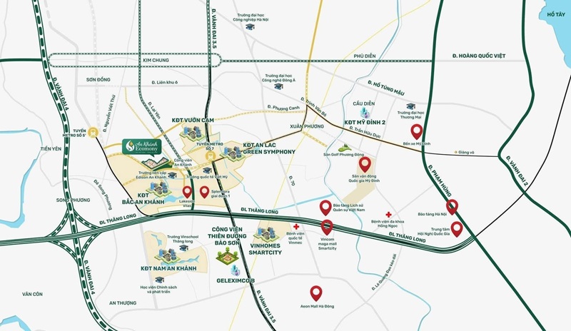 Vị trí dự án An Khánh Economy Lại Yên Hoài Đức Hà Nội